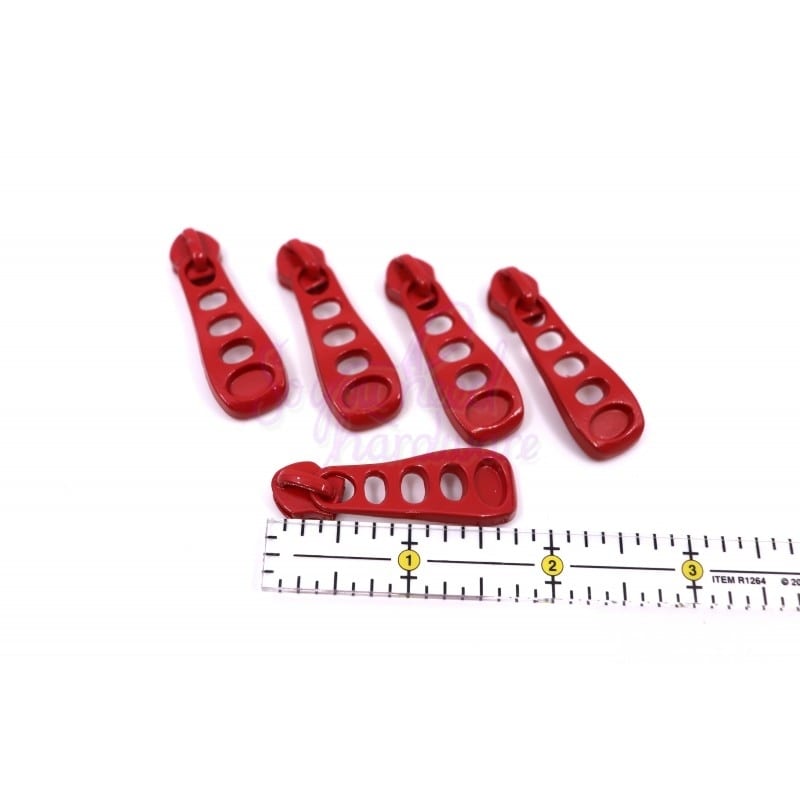 #5 Black Zipper Tape with Candy Apple Red Nylon Zipper Teeth - 3 Yards